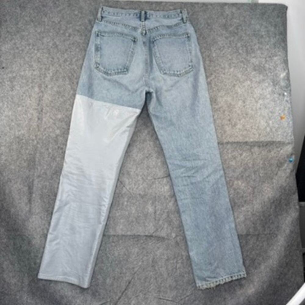 Agolde Jeans Pieced 90's Pinch Waist Jeans Leather Blue size 26 Flaw - Picture 3 of 7